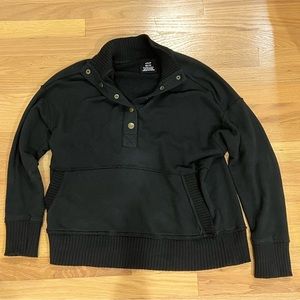 Aerie Snap Pullover - Black